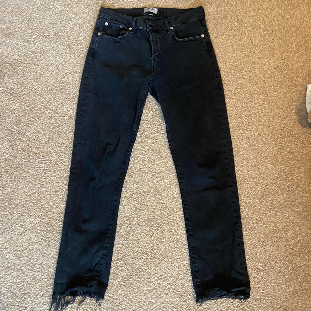Agolde Black Washed Straight Jean